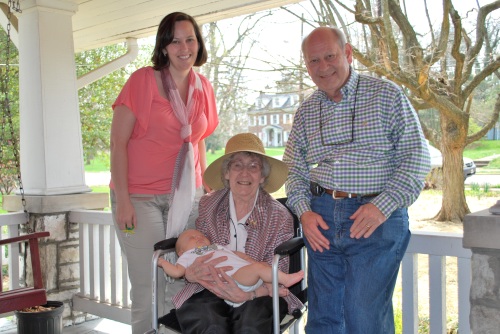 4 generations; Grandma Morse, Mike, Morgan, and Stockton